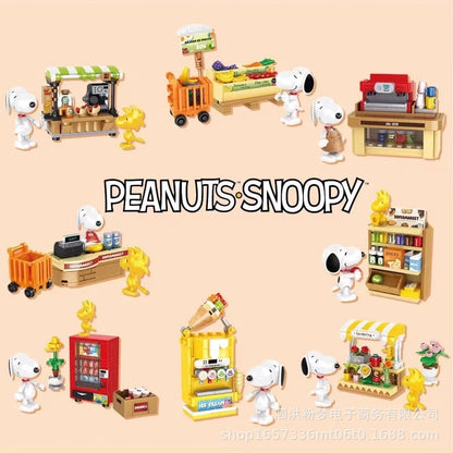 Genuine Snoopy Blind Box Toy — Cartoon Supermarket & Garden Furniture Building Blocks for Kids