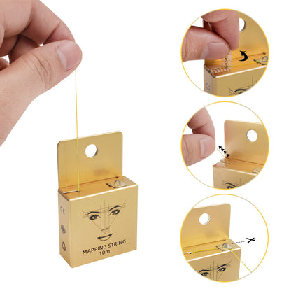 10m Pre-Inked Mapping String for Eyebrows – Microblading & PMU Marker Thread in Box for Tattoo Brow Mapping