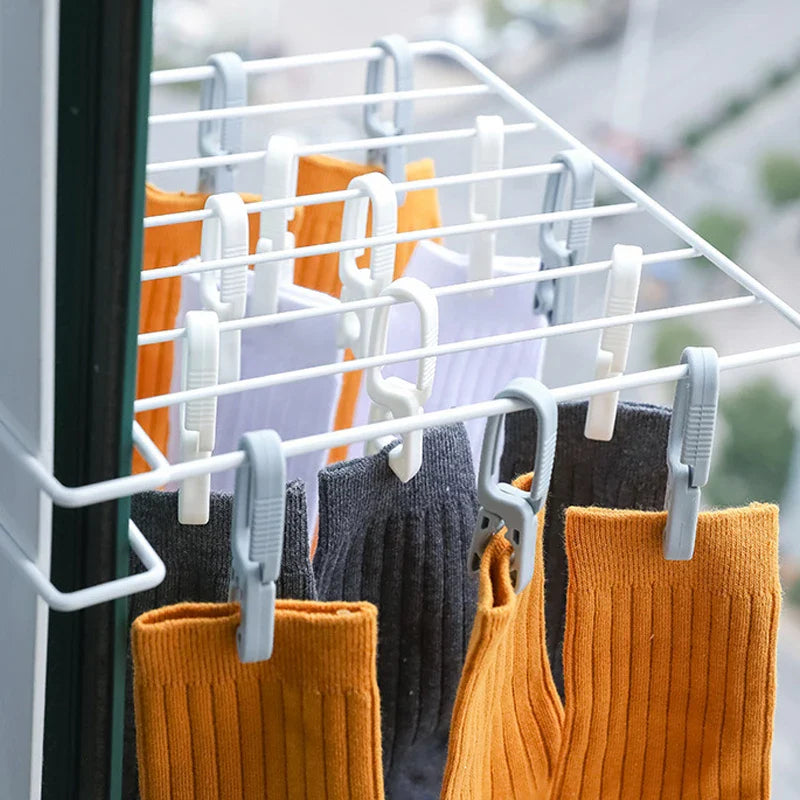 10/2PCS Plastic Clothespins — Hanging Pegs & Clamps for Laundry, Towels, Clothing, Hats, Home Storage Hooks