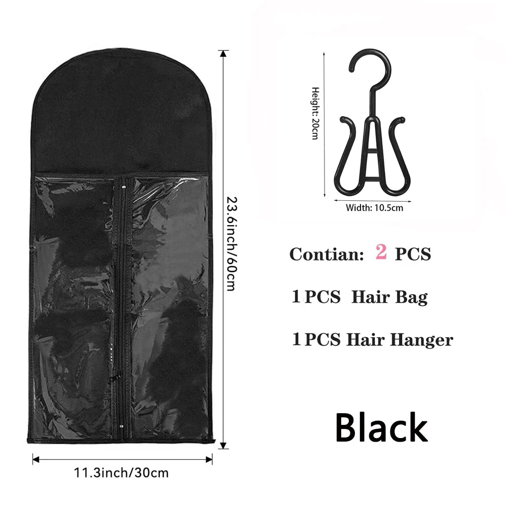 Extra Long Wig Storage Bag | Hair Extension Storage with Hanger for Wigs, Hairpieces & Extensions
