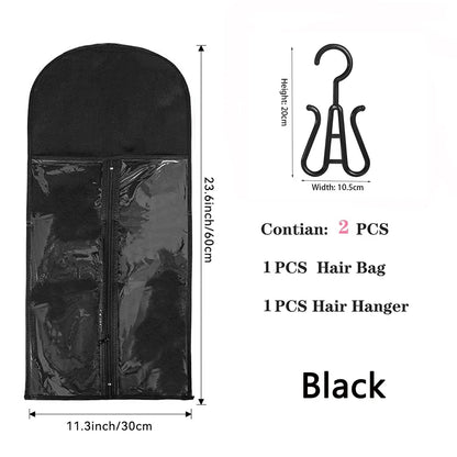 Extra Long Wig Storage Bag | Hair Extension Storage with Hanger for Wigs, Hairpieces & Extensions