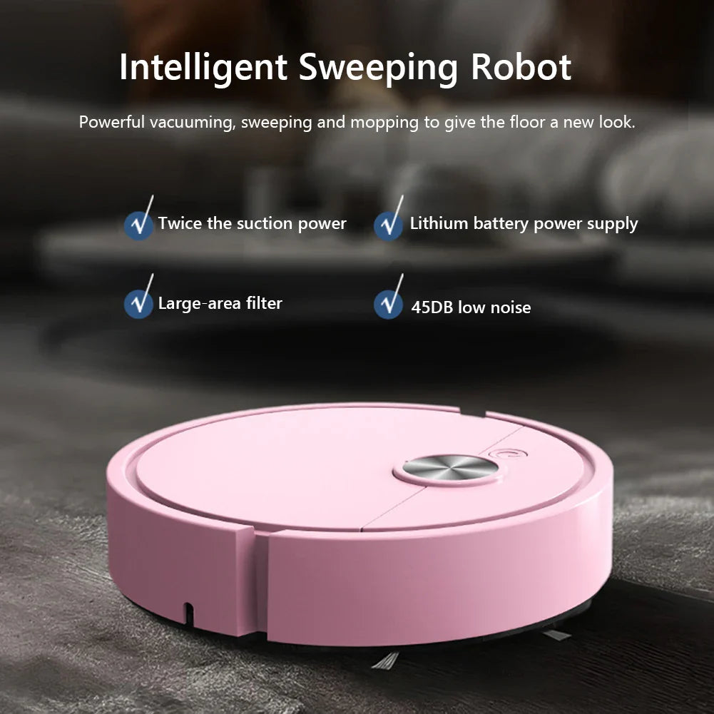 3-in-1 Robot Vacuum Cleaner & Mop – Rechargeable Sweeping Machine for Pet Hair & Deep Floor Cleaning