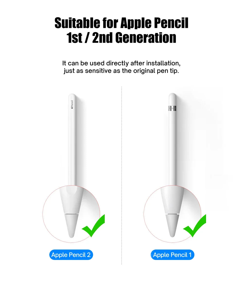 Apple Pencil Replacement Tip | Nib for 1st & 2nd Generation, 2H/2B 4.0 Transparent