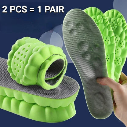 4D Massage Shoe Insoles — Super Soft Latex Sports Insoles with Arch Support, Orthopedic Inserts for Running & Basketball Shoes, Unisex