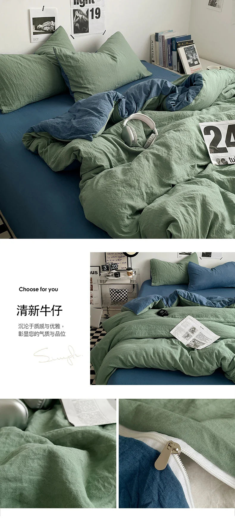 Bedding Comforter Set – Duvet Cover & Bed Sheets with Pillowcases for Queen/King Bed, Edredones de Cama