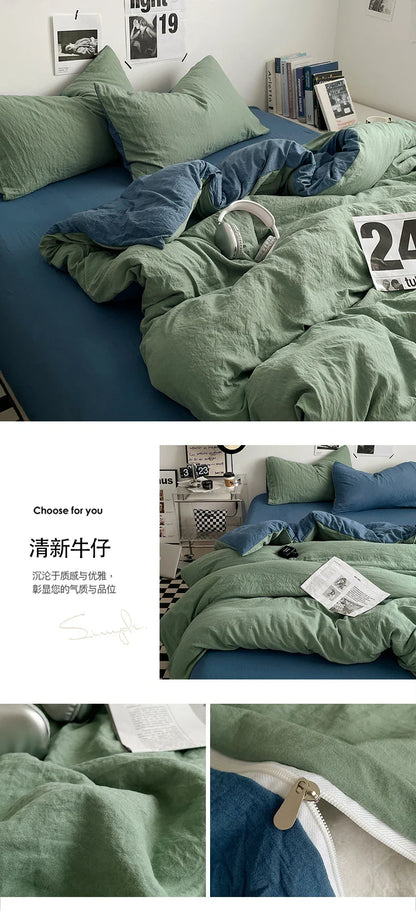 Bedding Comforter Set – Duvet Cover & Bed Sheets with Pillowcases for Queen/King Bed, Edredones de Cama