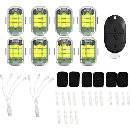Donwof M3 Car & Motorcycle Strobe Light – Waterproof LED Anti-Collision Warning with Remote