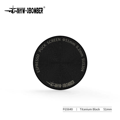 MHW-3BOMBER Espresso Puck Screen – 51/53/58.5mm Reusable Stainless Steel Coffee Filter, 0.8/0.2mm Thickness Coffee Tool
