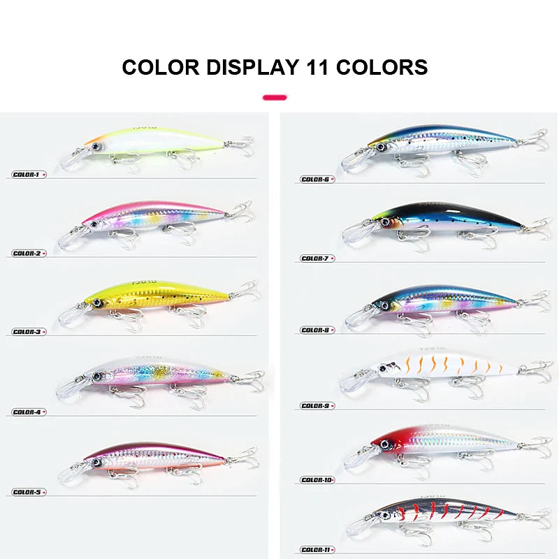 FJORD Heavy Sinking Minnow Fishing Lures – 110S 37g, 90S 29g, 70S 17g Saltwater & Freshwater Jerkbait