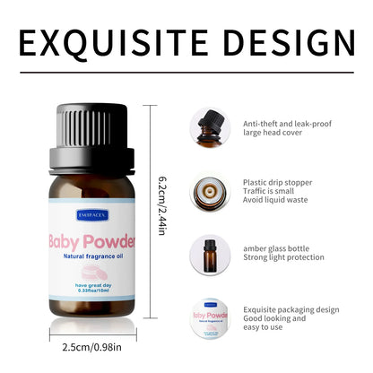 Baby Powder Fragrance Oil - 10ml Long-Lasting Warm & Sweet Scent Oil