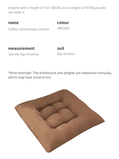 Linen Square Cushion – Pearl Cotton Backrest Pillow & Seat Pad for Home, Office, Computer Chair & Stool