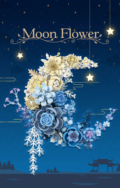Creative Expert Eternal Moon Flowers Building Blocks – DIY Rose Bouquet Wall Decoration, Valentine’s Gift for Girls