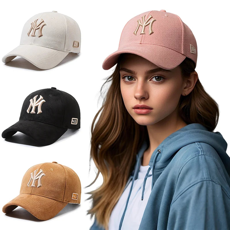 Embroidered Letter Baseball Cap - Adjustable Unisex Casual Duck Bill Sun Hat for Men & Women