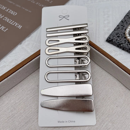 Silver Metal Hair Clips for Women & Girls | Y2K Duckbill Hairpin, Bangs Side Barrettes