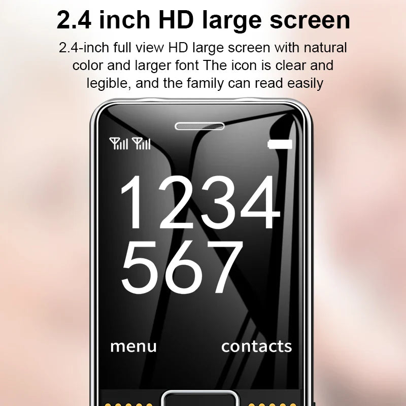 GSM 2G G600 BAR Phone – Dual SIM, 6800mAh Battery, SOS Button, 2.4" Screen, MP3 Recorder Mobile Cellphone for Seniors