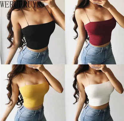 Sexy Sleeveless Corset Crop Top for Women – Y2K Streetwear Tank in White, Black, Yellow & Red