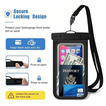 Universal Waterproof Phone Case: IPX8 Water-Proof Bag - Underwater Protector Pouch for iPhone 14 13 12 11 Pro Max Plus XS XR