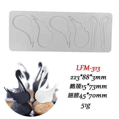 Chinoiserie Pavilion Silicone Mold — DIY Leaf, Flower & Swan Sugar Lace Pad for Chocolate & Crisp Cake Decoration