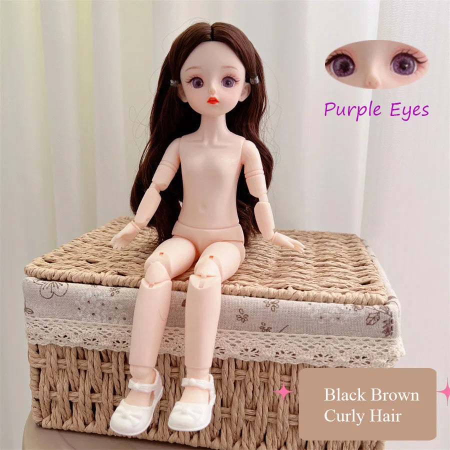 BJD 30cm Nude Doll – 1/6 Haploid Figure with Removable Joints & 3D Colorful Eyes, Birthday Gift for Girls