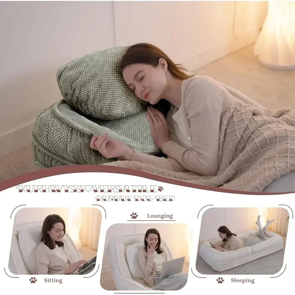 Bean Bag Chair – Convertible Sofa Bed for Adults & Pets, 5 Adjustable Positions, Lounge Chair for Bedroom & Living Room