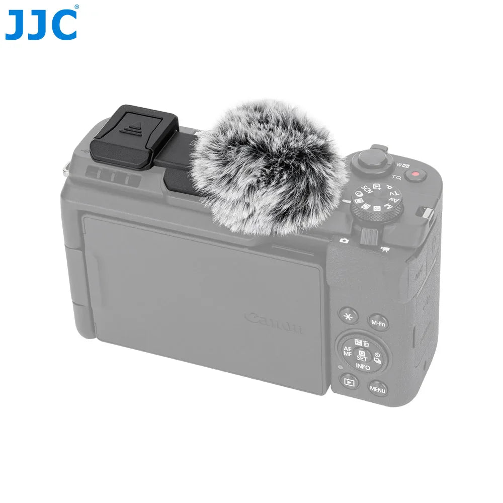 JJC Cold Shoe Wind Muff – Microphone Windscreen for Canon PowerShot V1 Vlog Camera with Noise Reduction