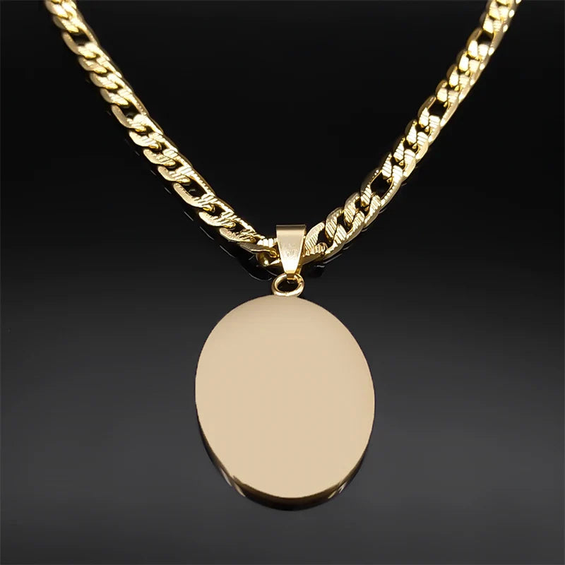 Classic Virgin Mary Pendant Necklace - Gold Plated Stainless Steel Catholic Jewelry for Men and Women (NZZZ140S05)