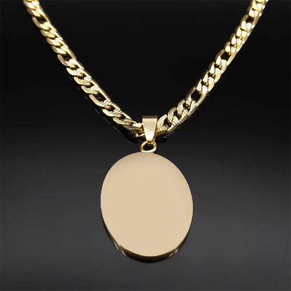 Classic Virgin Mary Pendant Necklace - Gold Plated Stainless Steel Catholic Jewelry for Men and Women (NZZZ140S05)