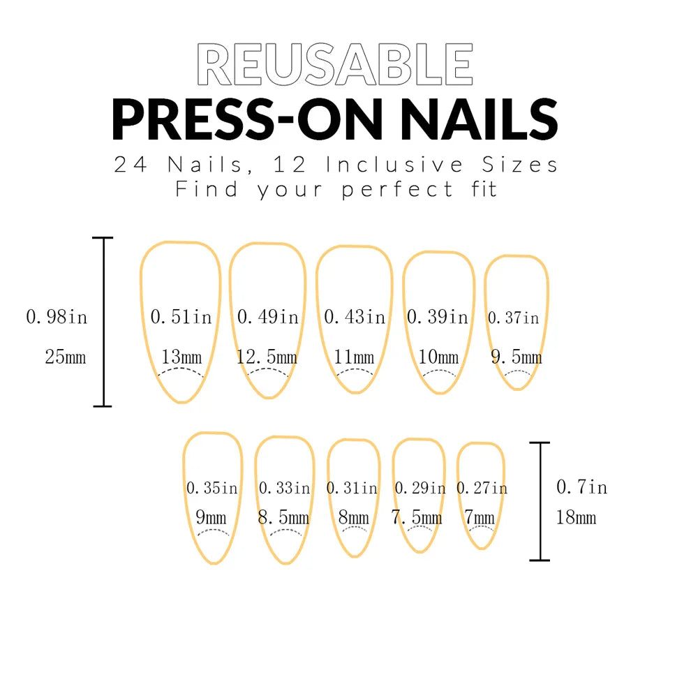 ARTAUG 24PCS Medium Stiletto Pink Press On Nails – Full Cover Fake Nails with Love Design, Handmade Nail Set