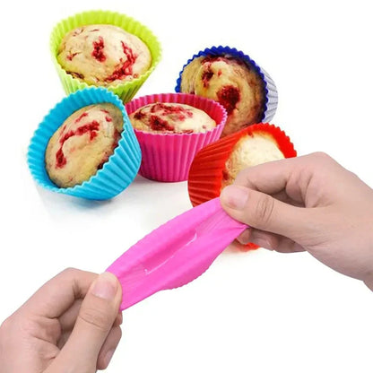 Reusable Silicone Round Cake & Cupcake Mold – DIY Baking Tool for Muffins, Weddings & Birthday Decorations