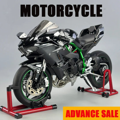 1:6 Kawasaki Ninja 500 H2R Motorcycle Model — Racing Simulation with Sound & Light, Fast & Furious Collectible Toy Gift