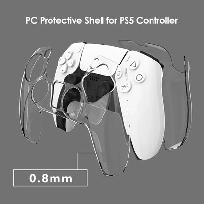 PS5 DualSense Controller Clear PC Cover - Ultra Slim Transparent Protector Case for Sony PlayStation5 Gamepad Accessories