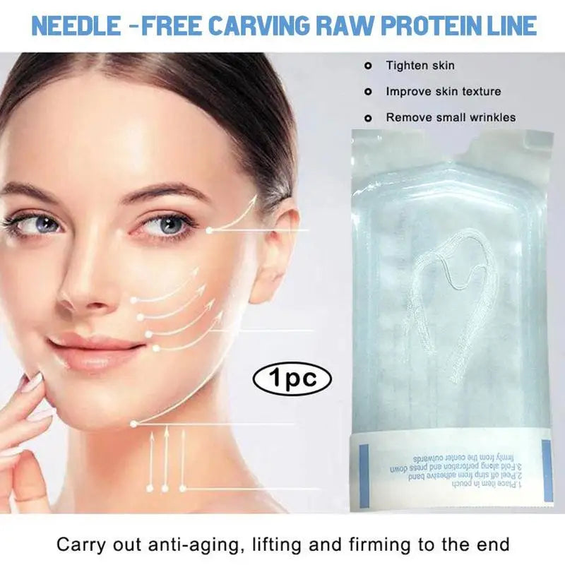 60/120PCS Gold Protein Collagen Threads – Absorbable No-Needle Anti-Wrinkle Face Filler for Lifting, Firming & Anti-Aging Skincare