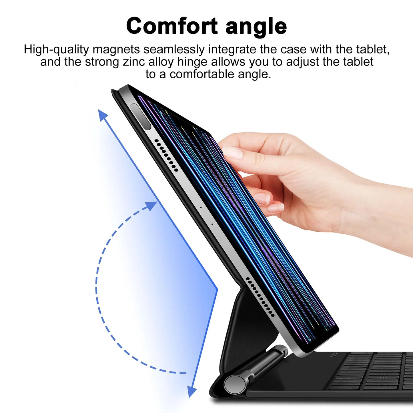 GOOJODOQ Magic Keyboard for iPad Air 6 2024 - 11 inch Case for iPad Pro 11 & 12.9 - Compatible with iPad 10th Generation - Cover for iPad Air 4 & 5