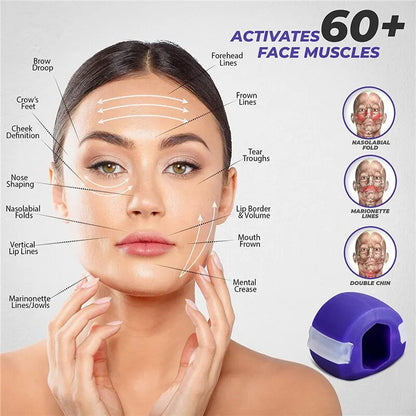 Jawline Exerciser - Facial Jaw Muscle Toner Training Fitness Ball - Anti-Aging Food-Grade Silica - Face Chin Cheek Lifting Slimming