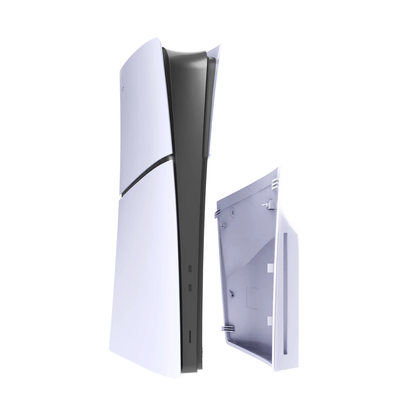 Premium White ABS Side Disc Plate – Replacement Faceplate Hard Shell Case for PS5 Slim Disc Edition