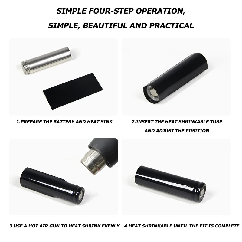 18650 PVC Heat Shrink Wrap Tubing – Pre-Cut Insulated Battery Sleeves (20/50/100pcs) Protective Shrink Film Cases
