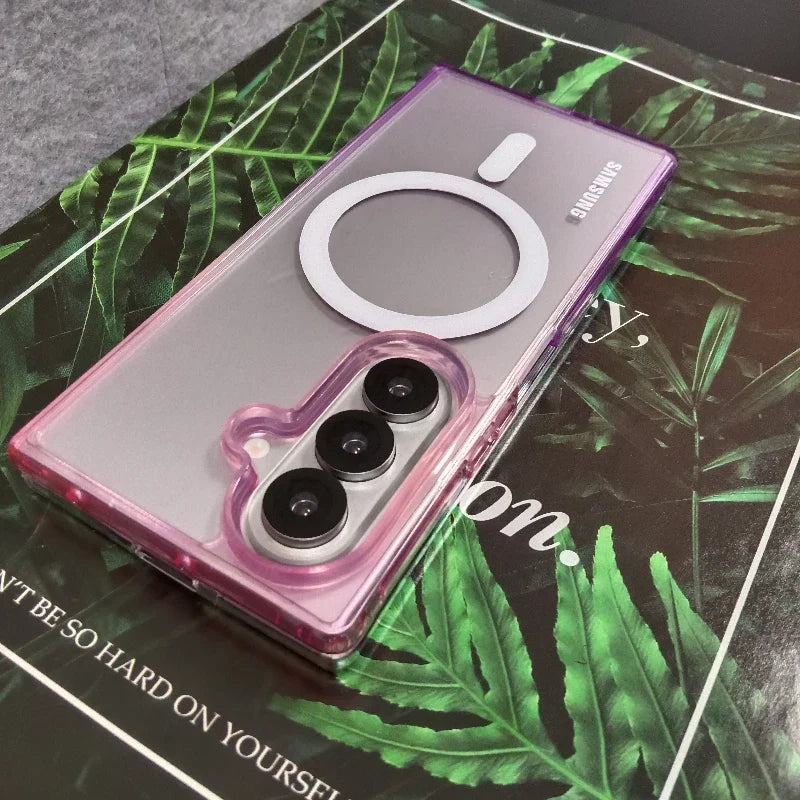 Magnetic Gradient Clear Case - 2-Piece Magsafe Wireless Charging Cover for Samsung Galaxy Z Fold 7/6/5/4/3 5G