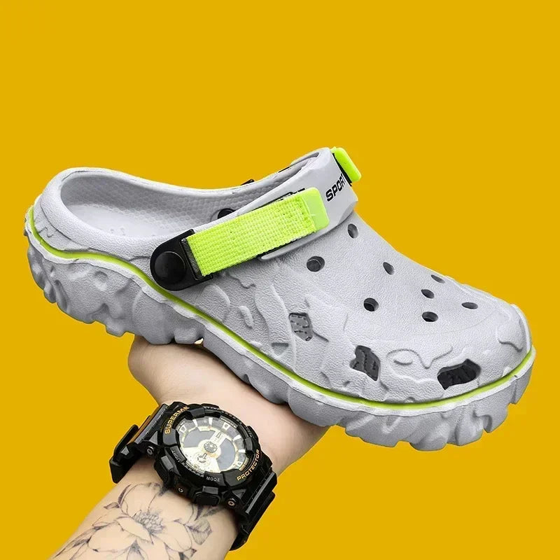 2025 Lightweight EVA Men’s Clogs – Breathable Beach & Work Sandals, Durable Plastic Slip-On Mules Wholesale Shoes