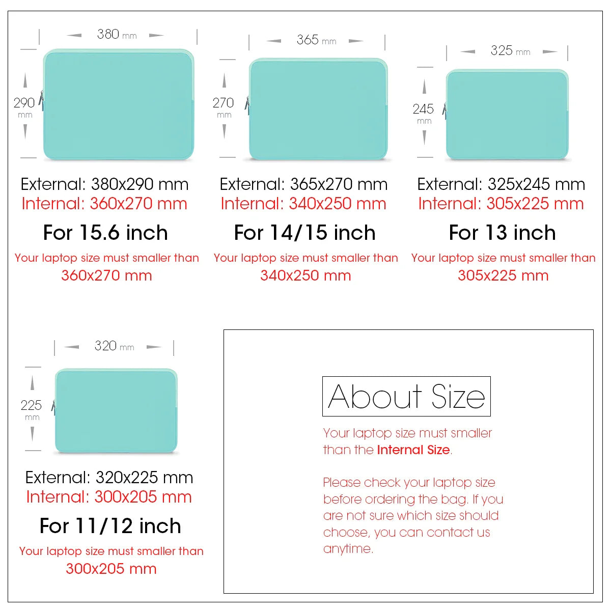 Soft Cotton Laptop Sleeve — Protective Notebook & Tablet Bag Case for 11"-15.6" MacBook, Xiaomi, Huawei, HP, Dell