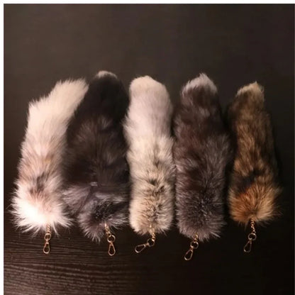 New Fashion Wolf Tail Fur Keychain – Unisex Car Keyring & Bag Charm Accessory Gift
