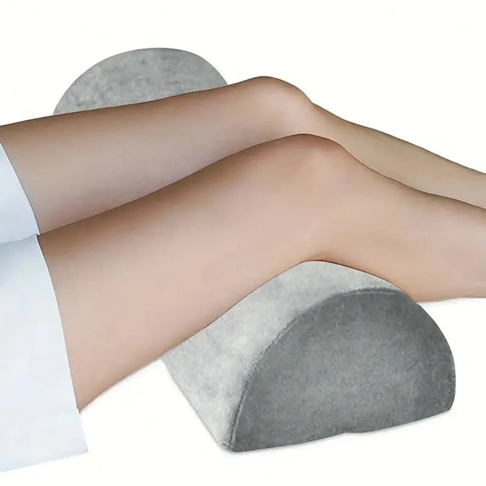 Half Moon Memory Foam Bolster Pillow — Non-Slip Elastic Cushion for Legs, Knees, Back & Head, Home, Office, Travel