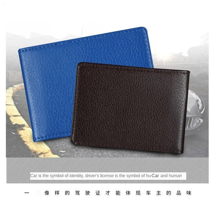 PU Leather Driver License Holder — Car Document Wallet for ID, Pass, Certificate, and Card Storage