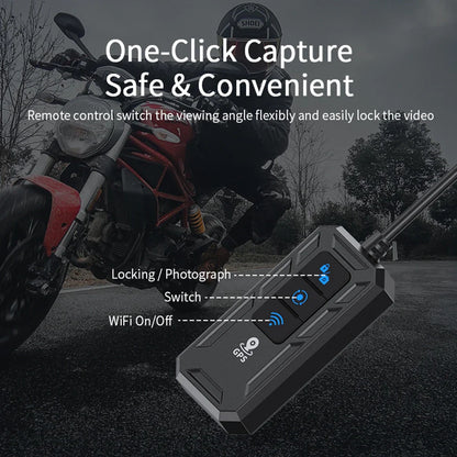 Dual 1080P Motorcycle DVR - Full Body Waterproof Camera with WiFi, GPS, Front and Rear Dash Cam Video Recorder Black Box