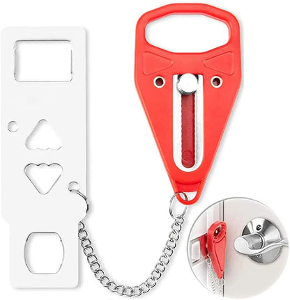 Double Hole Portable Door Lock - Metal Safety Latch for Home, Hotel, and Room Security - Anti-Theft Lock
