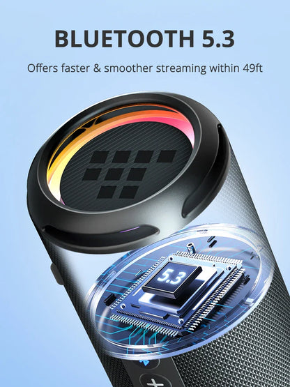 Tronsmart T7 Lite Bluetooth Speaker – Enhanced Bass, 24H Playtime, APP Control, IPX7 Waterproof Portable Speaker for Camping