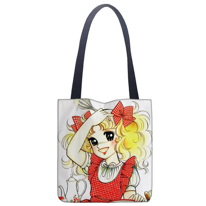Cartoon Candy Handbag - Women’s Casual Linen Totes, Underarm Top Handle Bag, Shopping & Travel Tote
