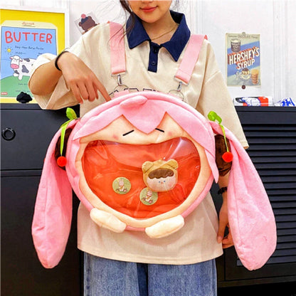 Y2K Japanese Cartoon Plush Backpack – Kawaii Harajuku Anime Ita Bag, Student Schoolbag & Women’s Shoulder Cosplay Knapsack