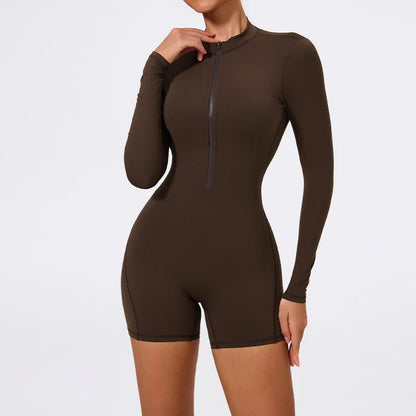 Women's Summer Backless Yoga Jumpsuit – One Piece Fitness Romper Gym Sportswear Tight Shorts Outfit