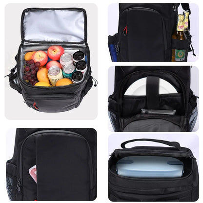 Large Capacity Picnic Cooler Backpack - Insulated Leakproof Lunch Bag with Bottle Opener for Camping, Hiking & Travel
