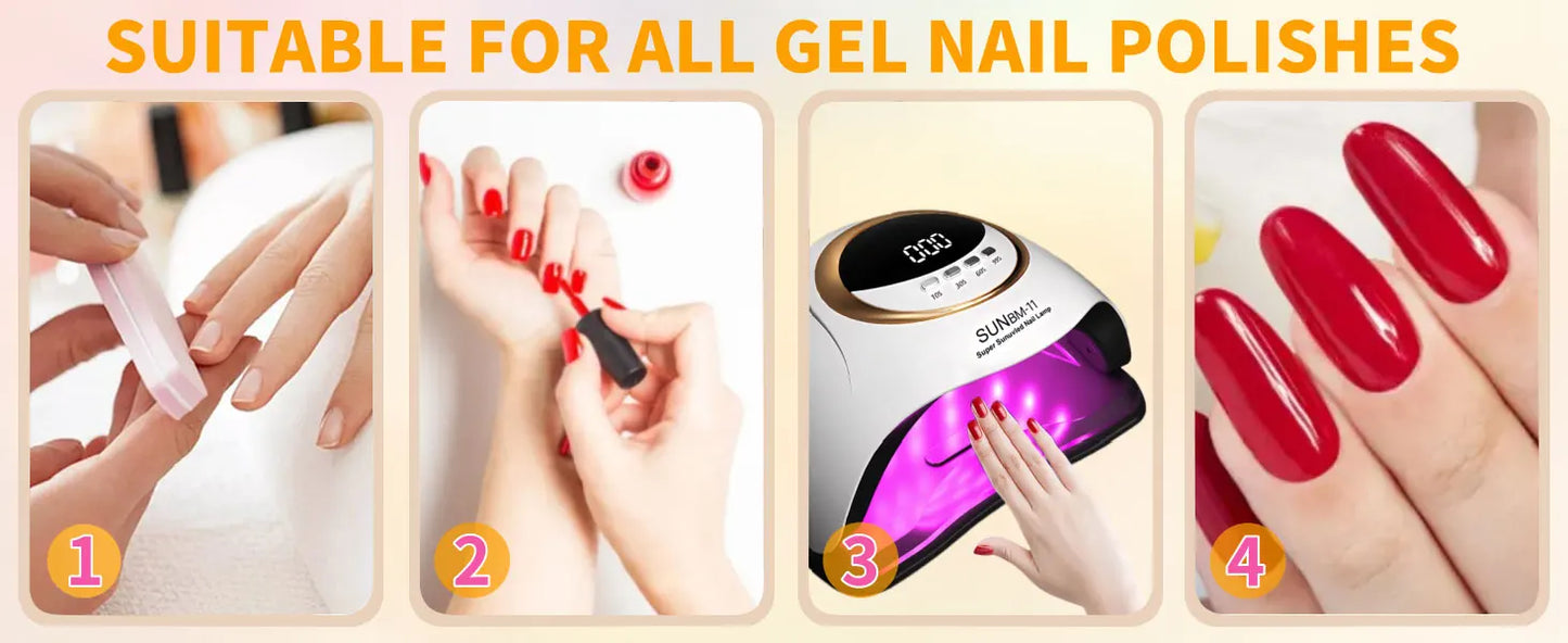 Professional UV LED Nail Lamp – Fast Gel Polish Curing Dryer with 45 LEDs & 4 Timer Settings